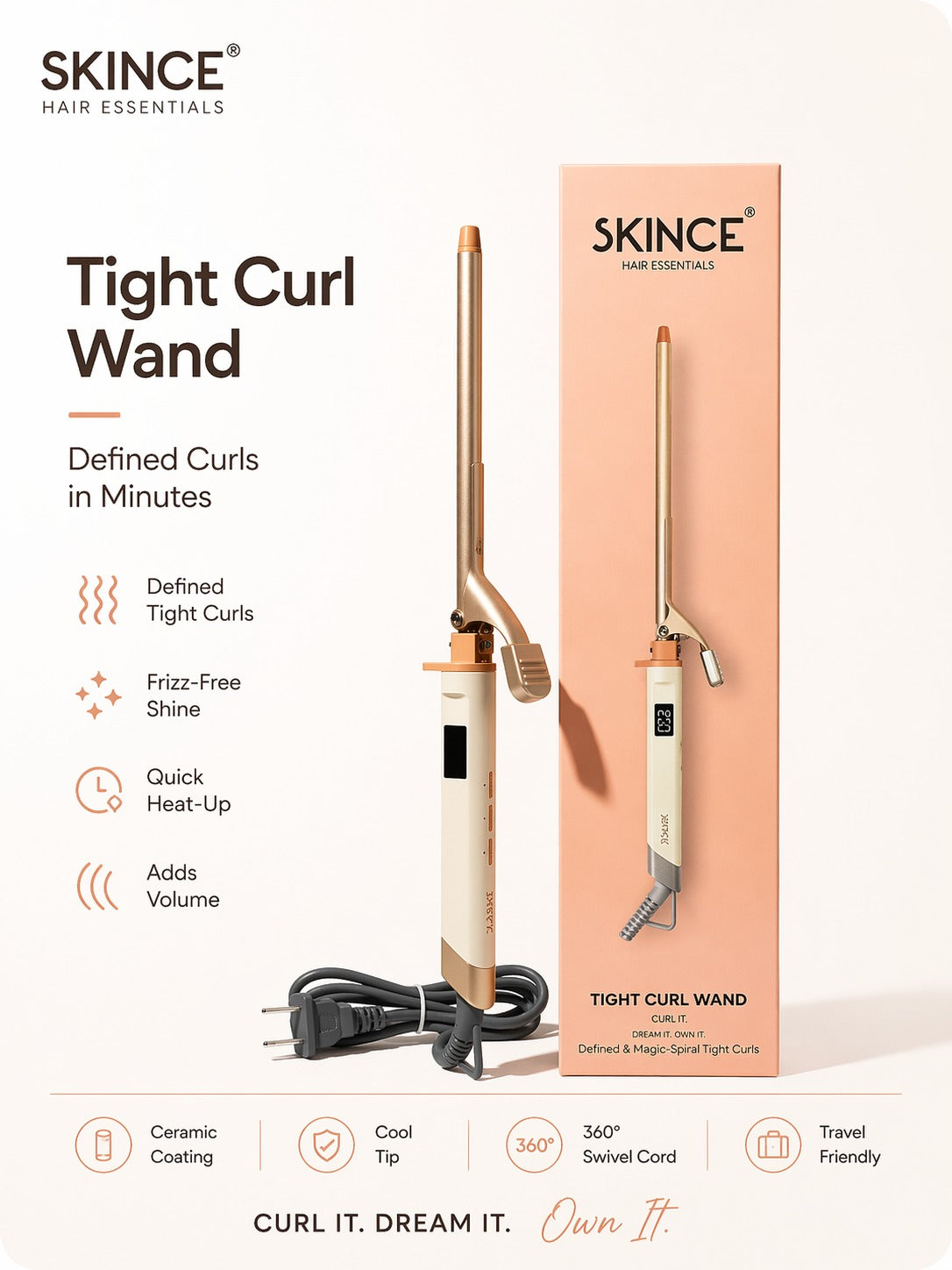 Tight Curl Wand 9mm