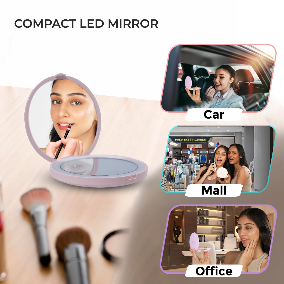 MakeupCompactmirrorwithLEDLIGHT\( ˆ ˆ )/ Compact LED Mirror – skince