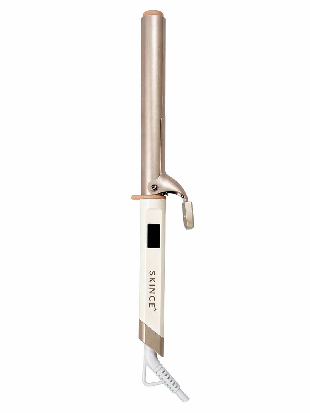 Close-up of hair wrapped around the SKINCE 22 mm curling iron
